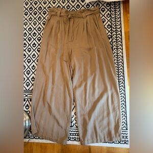 Banana Republic Tan Paper Bag Waist Wide Leg Pants